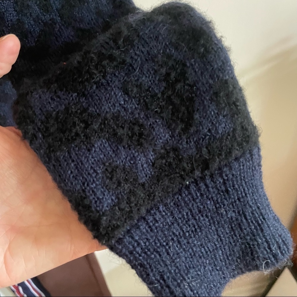 Iro Stema Navy Leopard Print Open Shawl Cardigan … - image 7